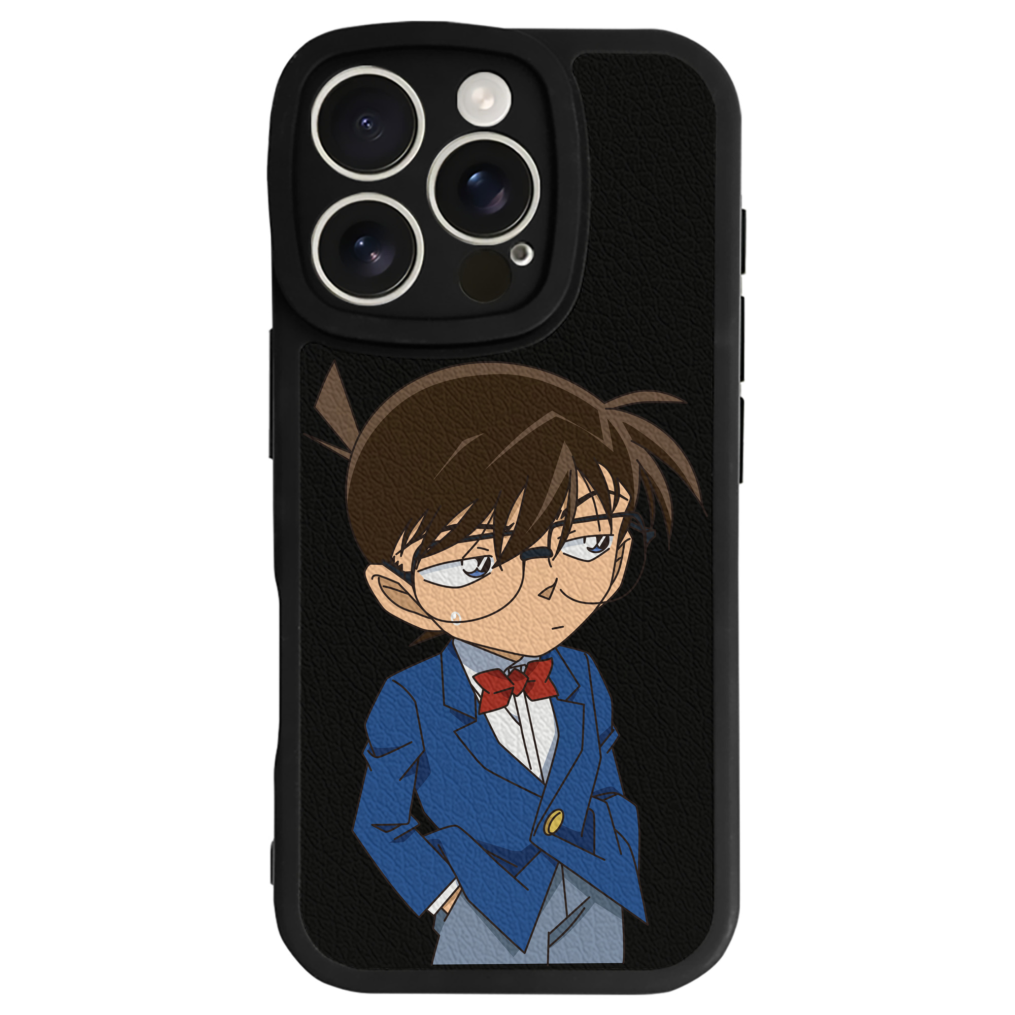 （画像用） 名探偵コナン 江戸川 コナン Detective Conan Conan Edogawa 【iPhone 16シリーズ対応】シリコンスマホケース（レザー調） 材質：シリコン